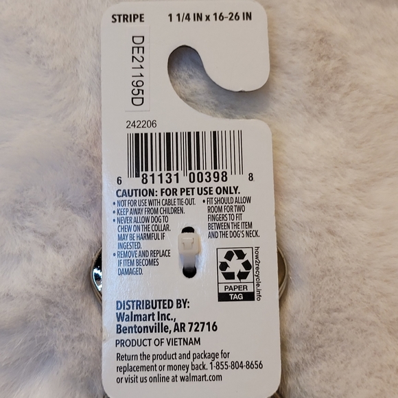 Vibrant Life Comfort Padded Dog Collar Teal Stripe New With Tag Size Large - Picture 13 of 14